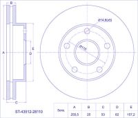 Диск тормозной TG-43512-28110/RN1532V*Ti•GUAR